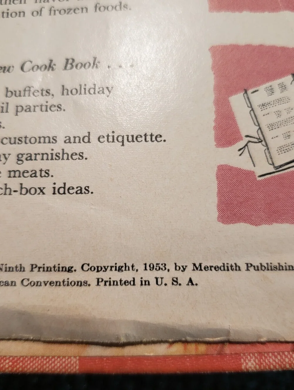 1953 Better Homes and Gardens New Cook Book 1st Edition, 9th Printing Ring Book